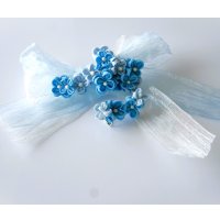 紫陽花に雫あつめて髪飾り耳飾り★★