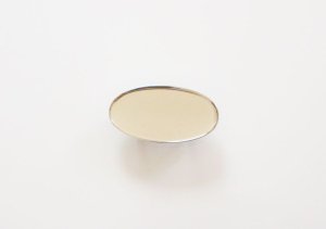 画像1: 帯留　銀色　楕円皿付き (1)